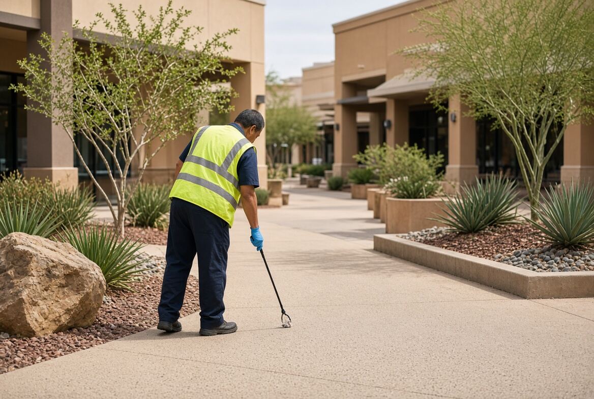Porter service on a shopping center walkway